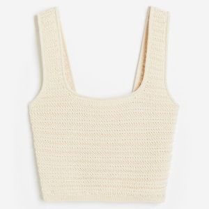 Crochet-look Crop Tank Top
